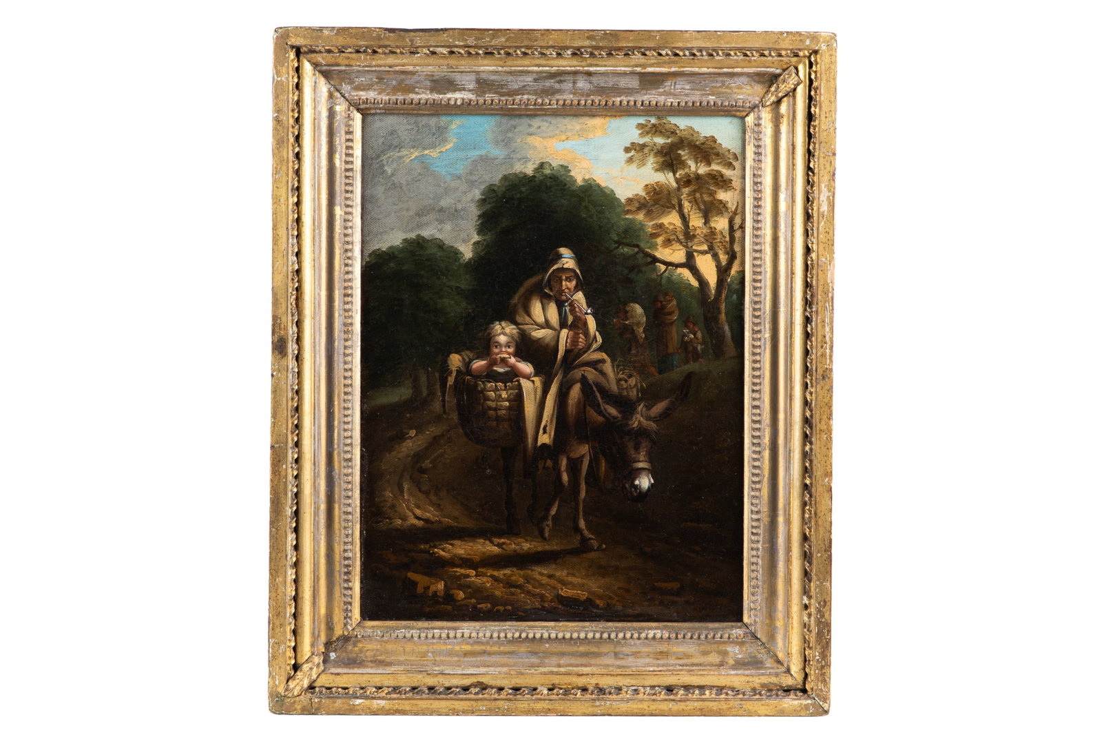 ATTRIB. BENJAMIN II BARKER (English, 1776-1838): The Tinkers Oil on canvas H. 15 1/2" x W. 11 3/4"