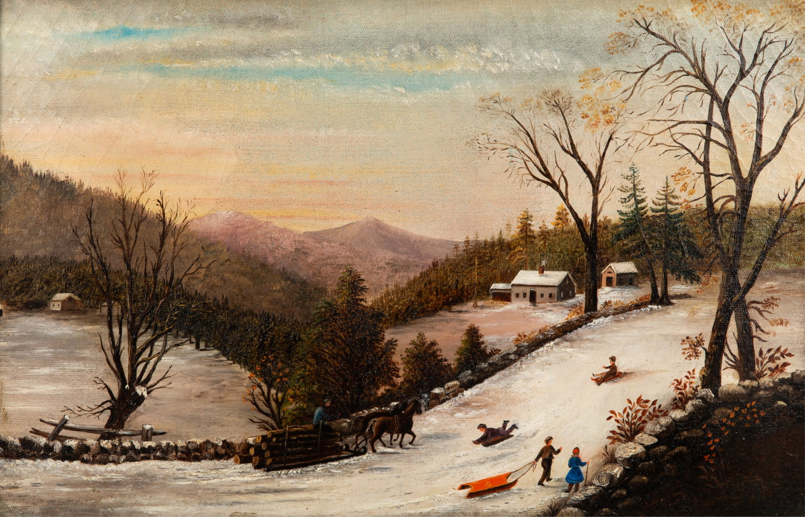 19th C AMERICAN FOLK ART PAINTING (1 of 4)