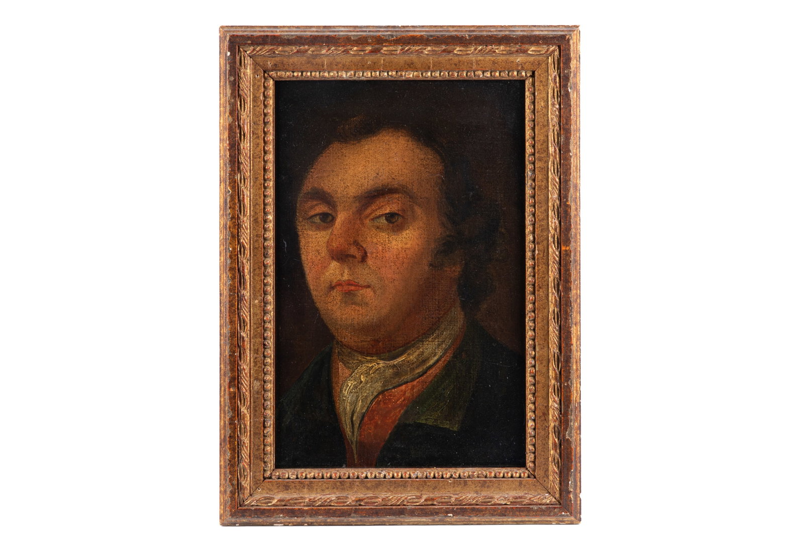 ENGLISH SCHOOL (18th C): Portrait of a Gentleman Oil on canvas H. 15 1/4" x W. 10 1/4"