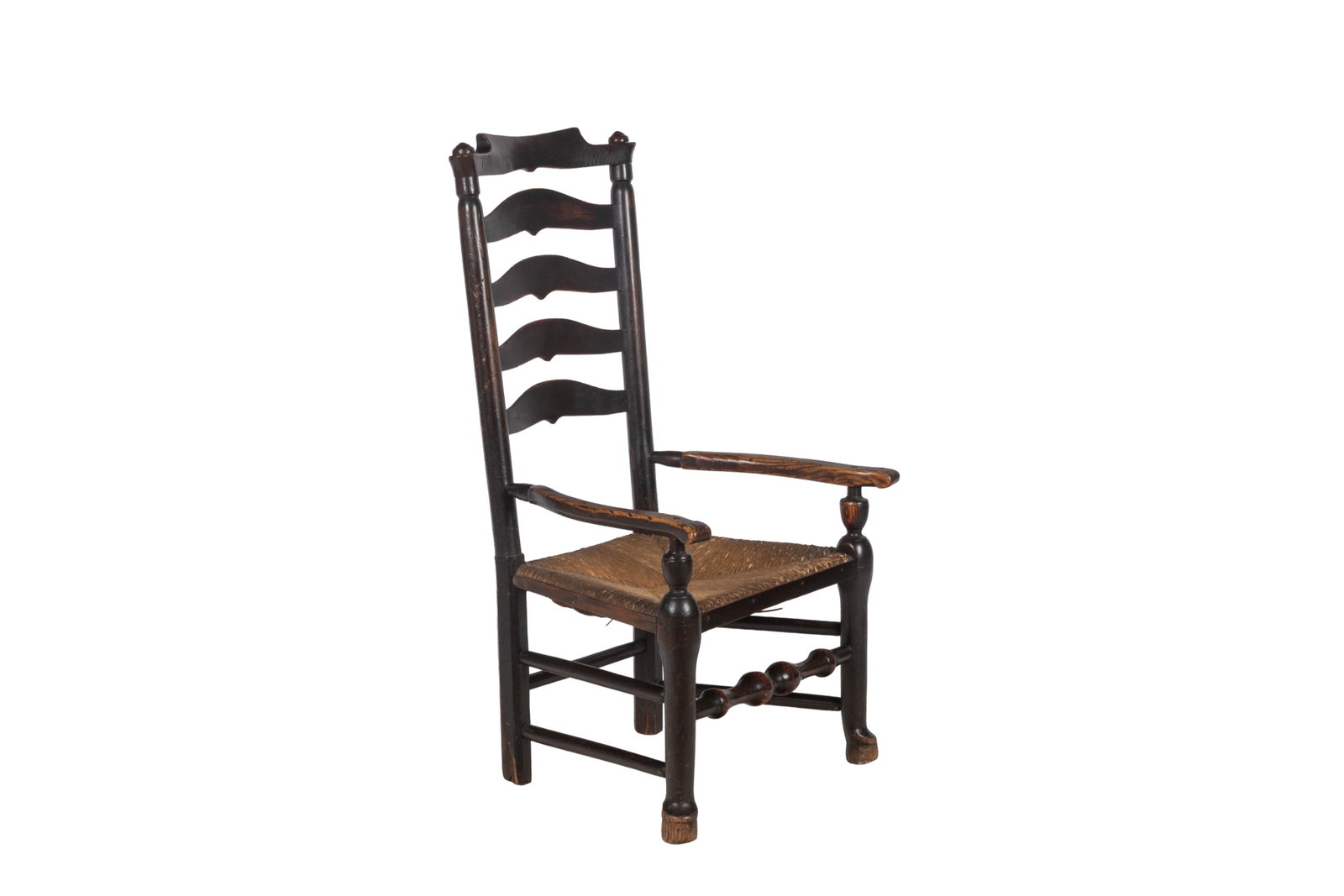 ENGLISH 18th C. LANCASHIRE LADDER BACK CHAIR (1 of 6)