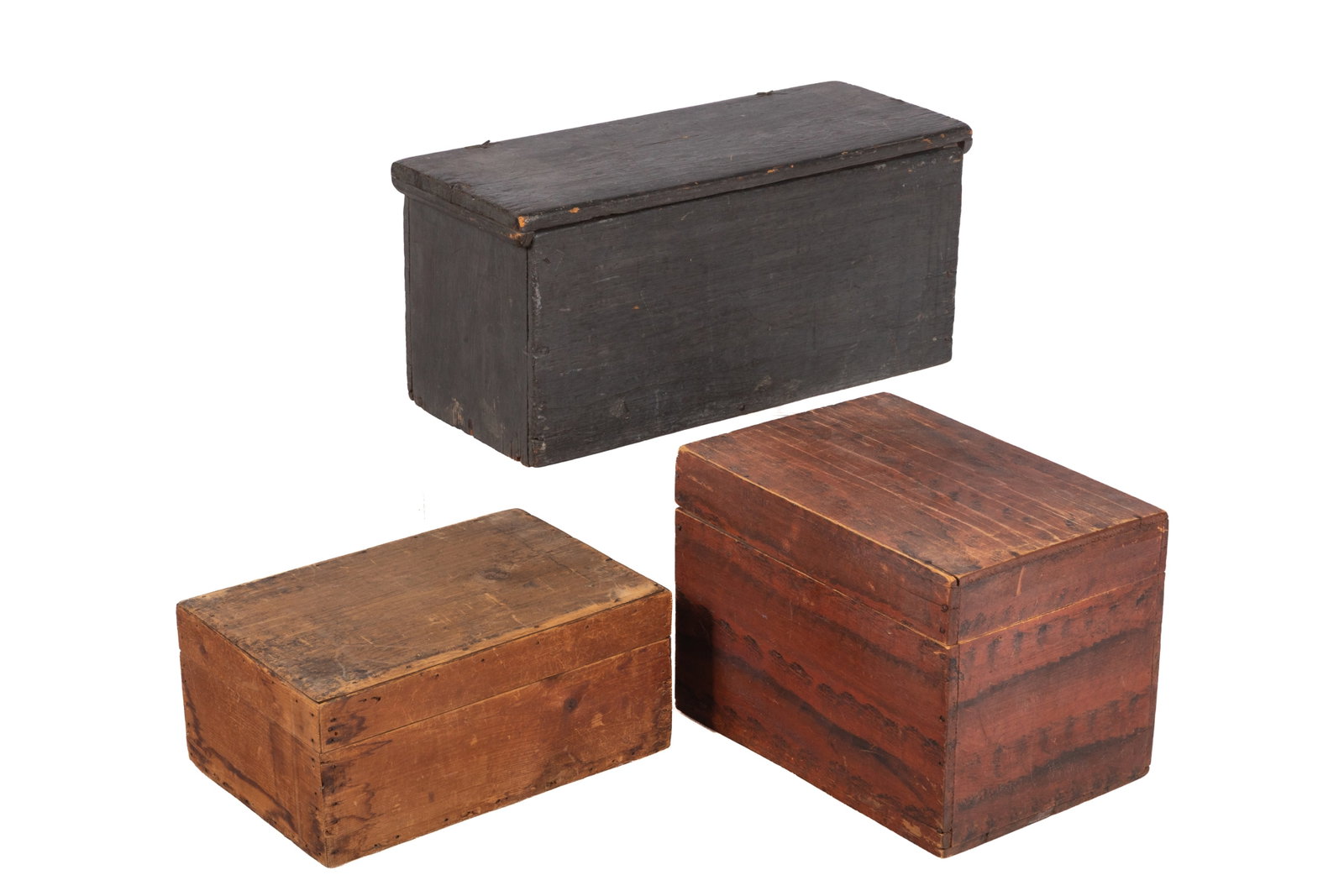 THREE CHILD SIZE ANTIQUE PAINTED BOXES (1 of 8)