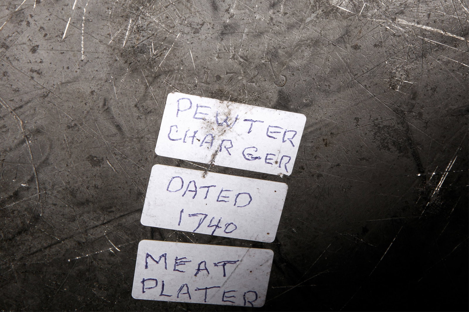 THREE 18th C PEWTER PLATTERS - 3