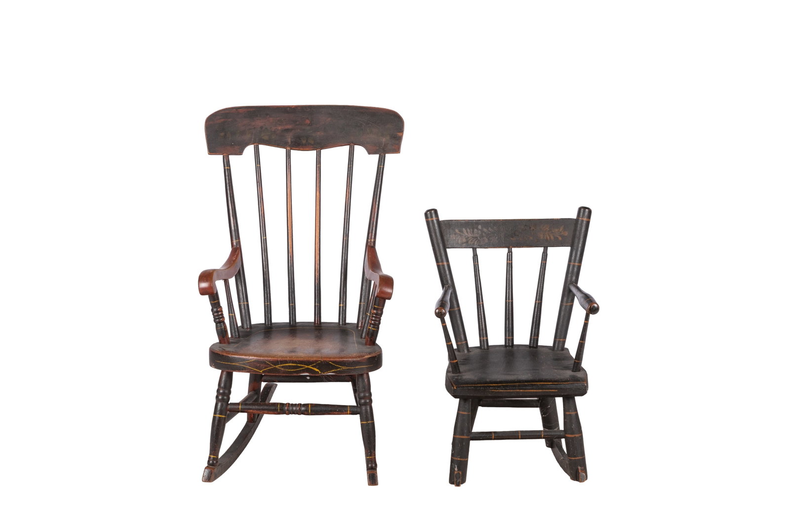 TWO ANTIQUE AMERICAN CHILD'S CHAIR, c. 1830-1850 (1 of 1)