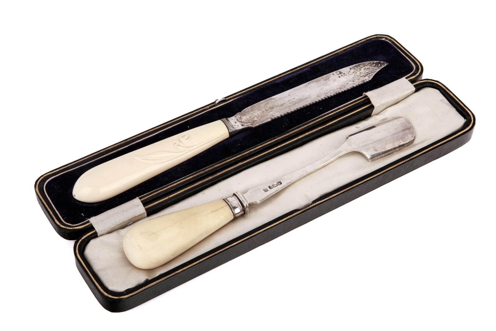 ENGLISH SILVER CHEESE SCOOP & BREAD KNIFE,197g (1 of 3)