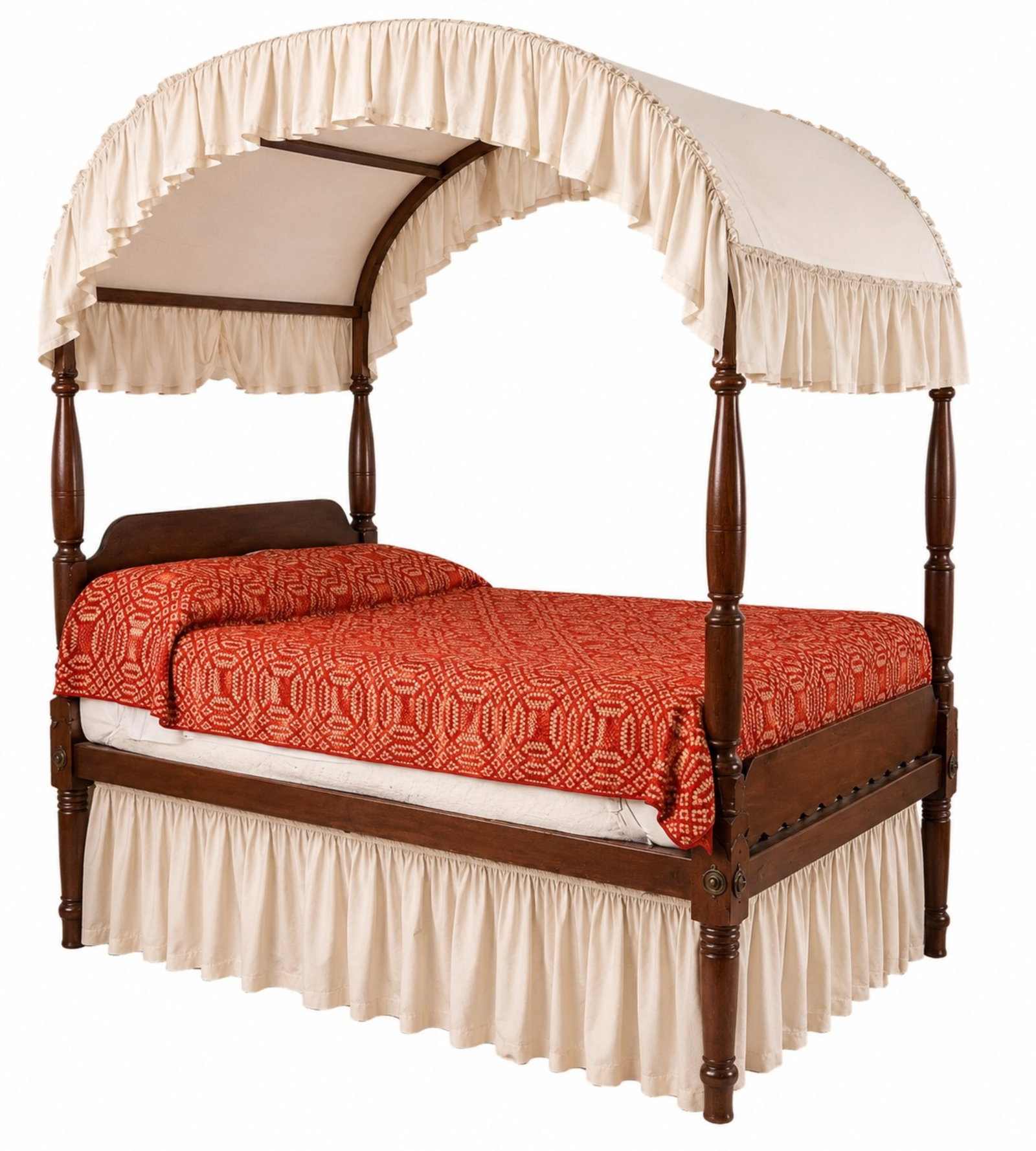 19th C. AMERICAN SHERATON FIELD ROPE BED (1 of 2)