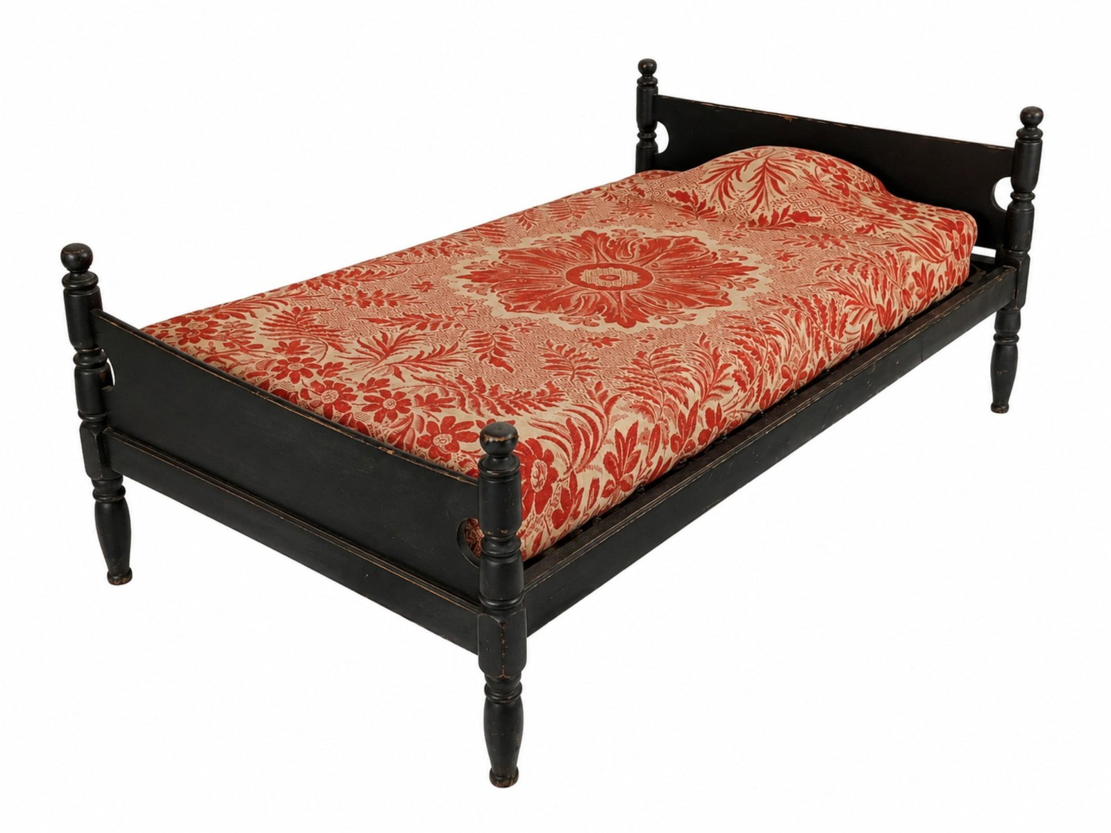 AMERICAN PAINTED PINE LOW POST ROPE BED (1 of 3)