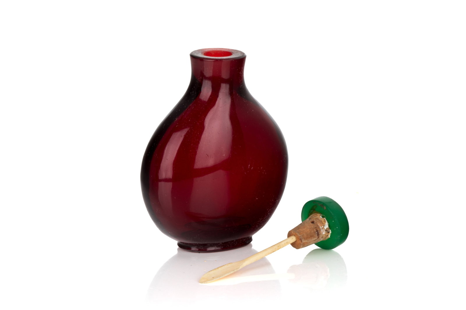 RUBY GLASS SNUFF BOTTLE - 5