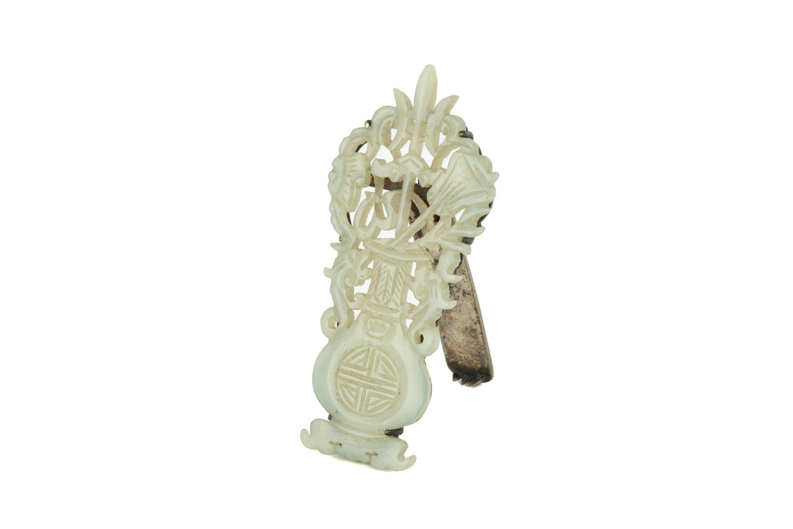 CELADON JADE VASE PLAQUE PENDANT (1 of 5)