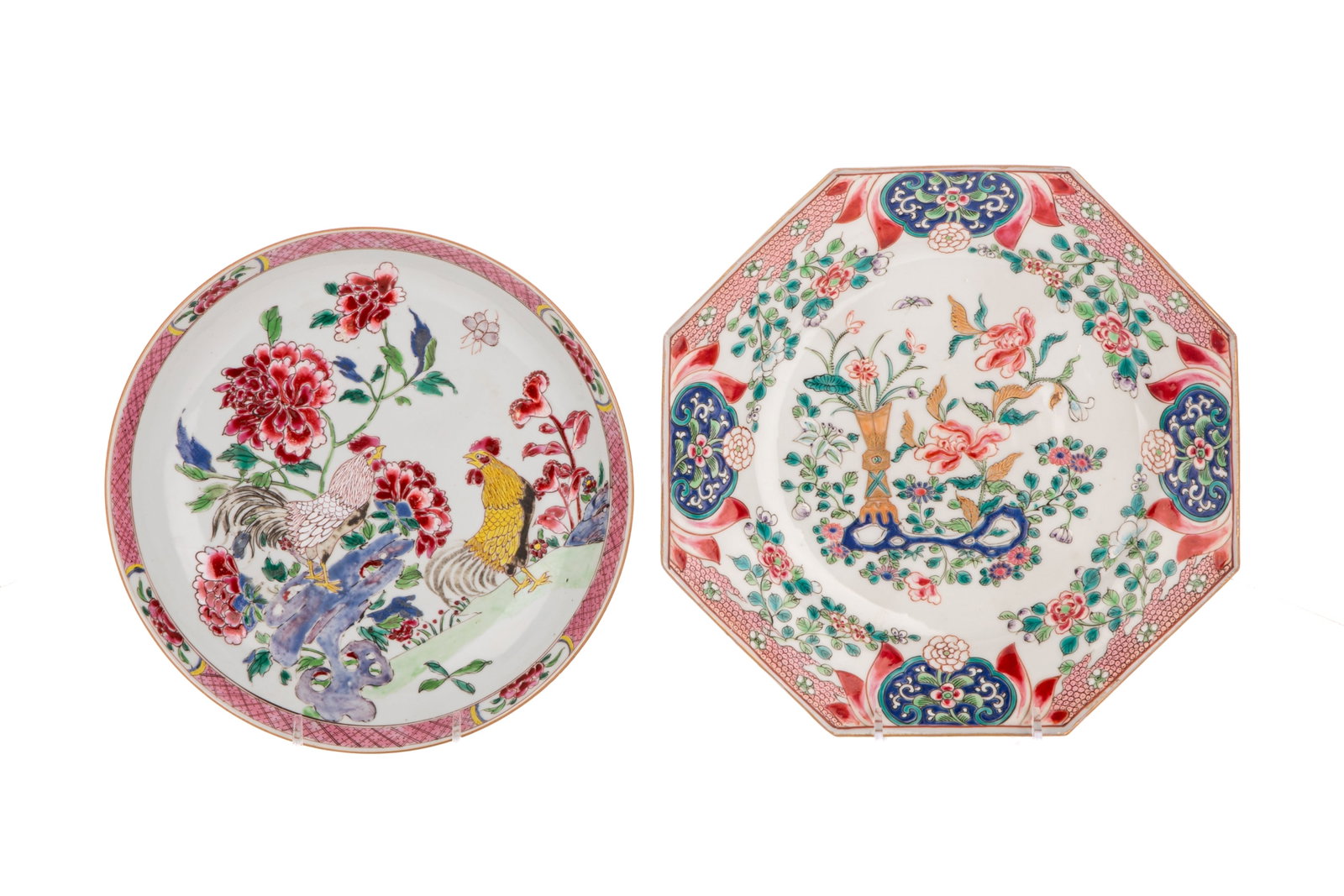 TWO 18th C FAMILLE ROSE PORCELAIN DISHES (1 of 1)