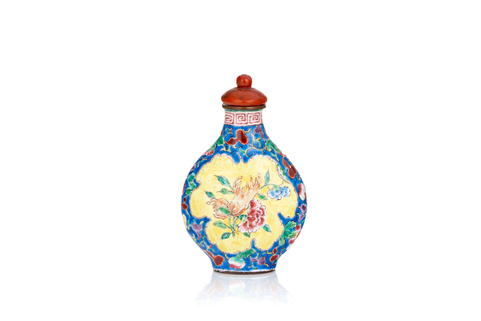 BUDDHA HAND CITRON CANTON ENAMEL SNUFF BOTTLE (1 of 4)