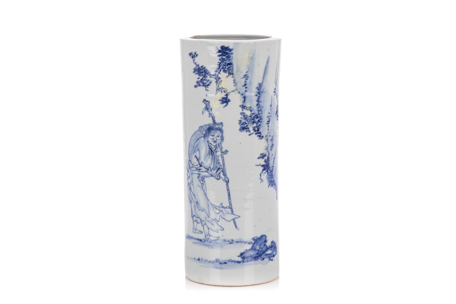BLUE & WHITE FIGURAL CALLIGRAPHY HAT STAND (1 of 6)