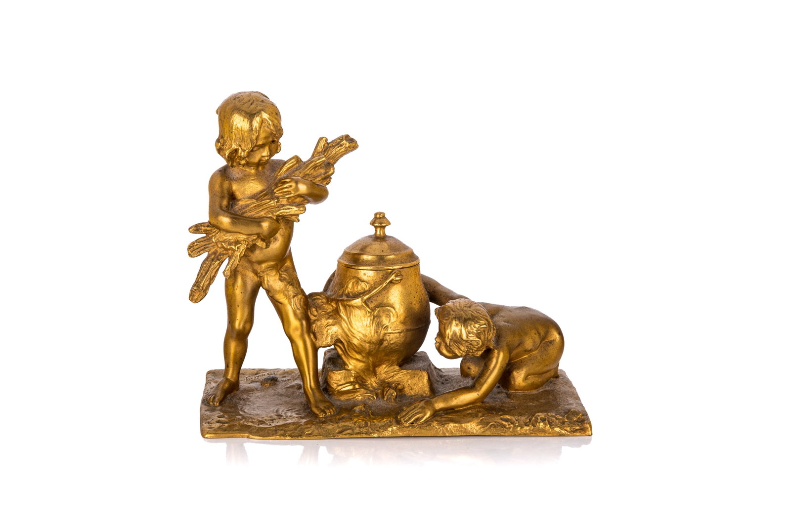 FRENCH FIGURAL BRONZE INK STAND (1 of 5)