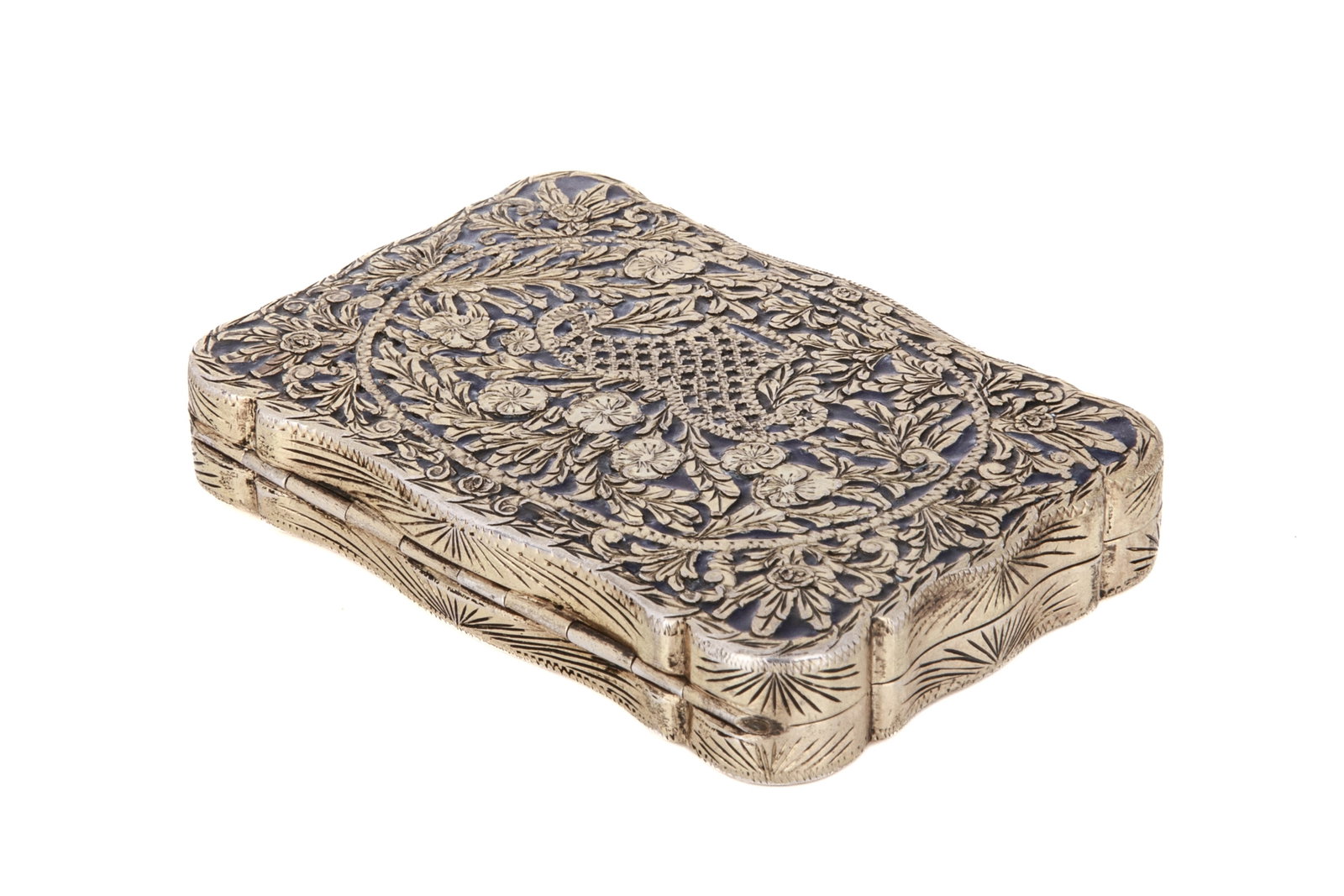 RUSSIAN GILT SILVER COMPACT CASE,125g - 4