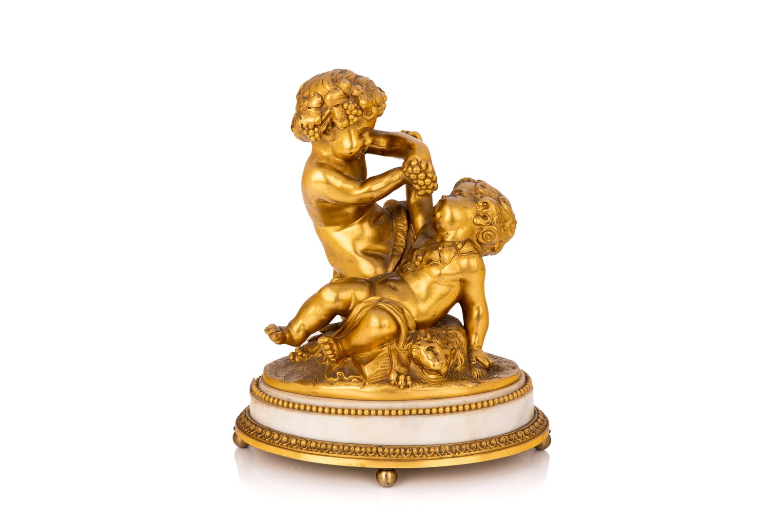 ORMOLU PUTTIS IN PLAY ON MABLE BASE (1 of 5)