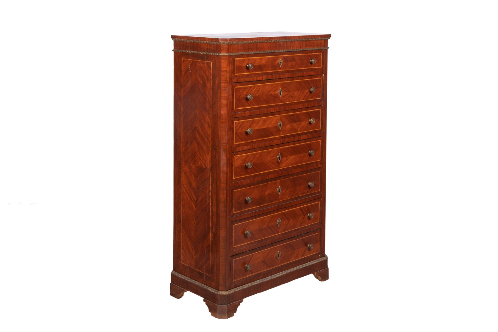 FRENCH MAHOGANY SEMAINIER SEVEN DRAWER CHEST (1 of 7)