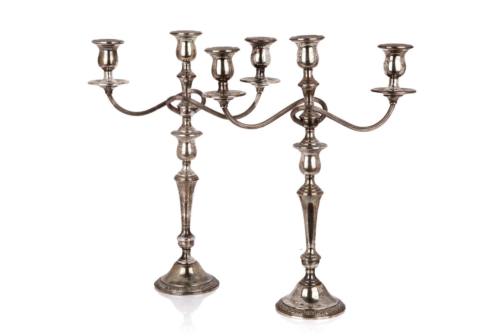 PAIR OF "PRELUDE" SILVER CANDELABRA, 3010g (1 of 3)
