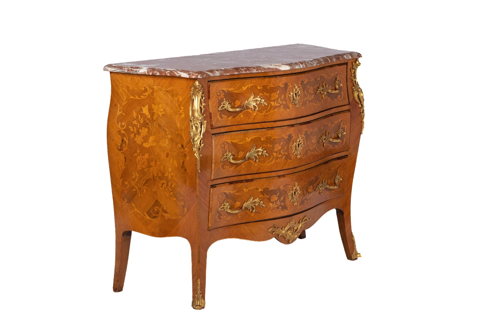 FRENCH BRONZE MOUNTED MARBLE TOP COMMODE (1 of 8)