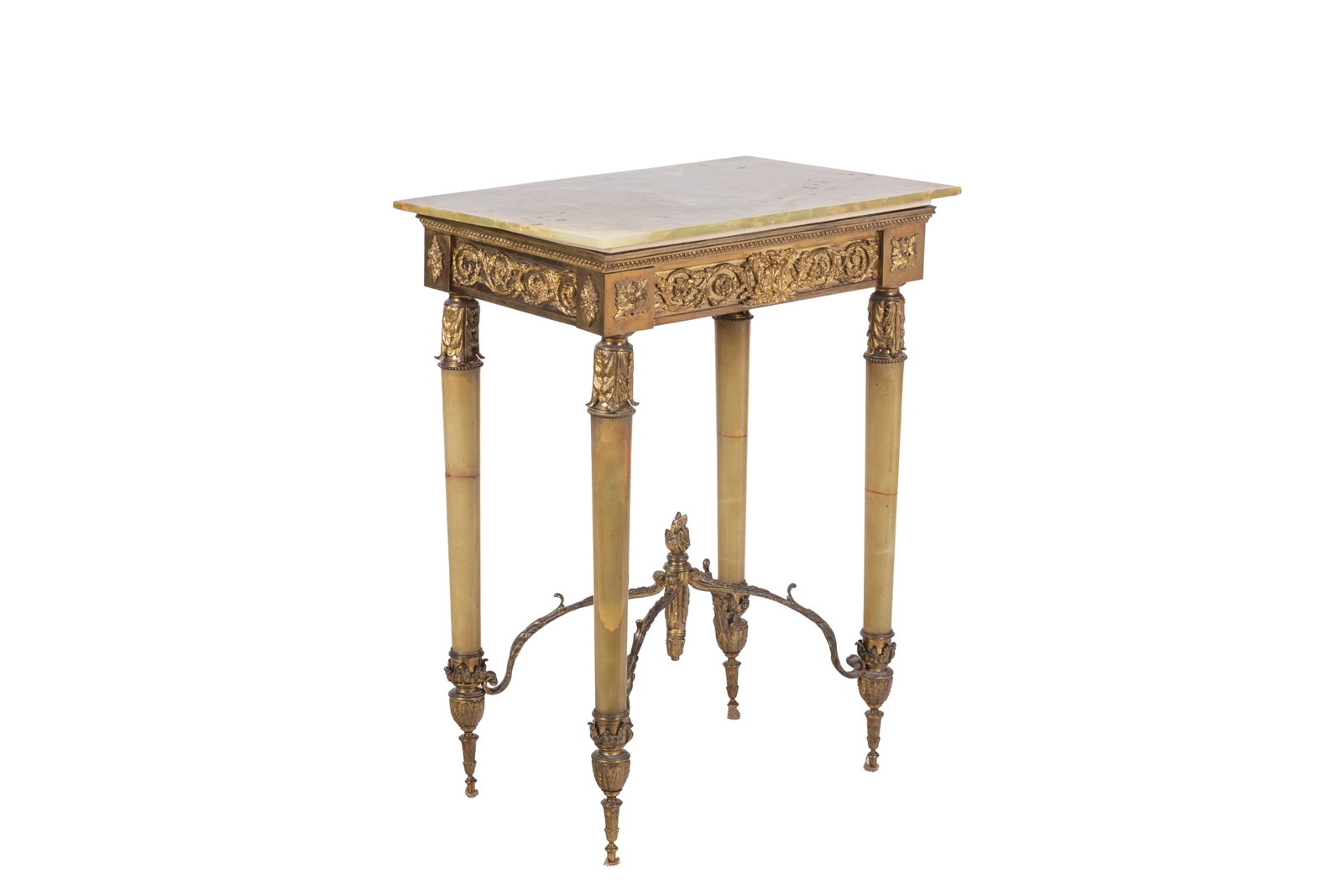 GREEN ONYX & GILT BRONZE SIDE TABLE (1 of 6)
