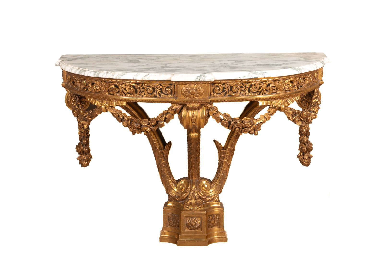 FRENCH MARBLE TOP CONSOLE TABLE (1 of 3)