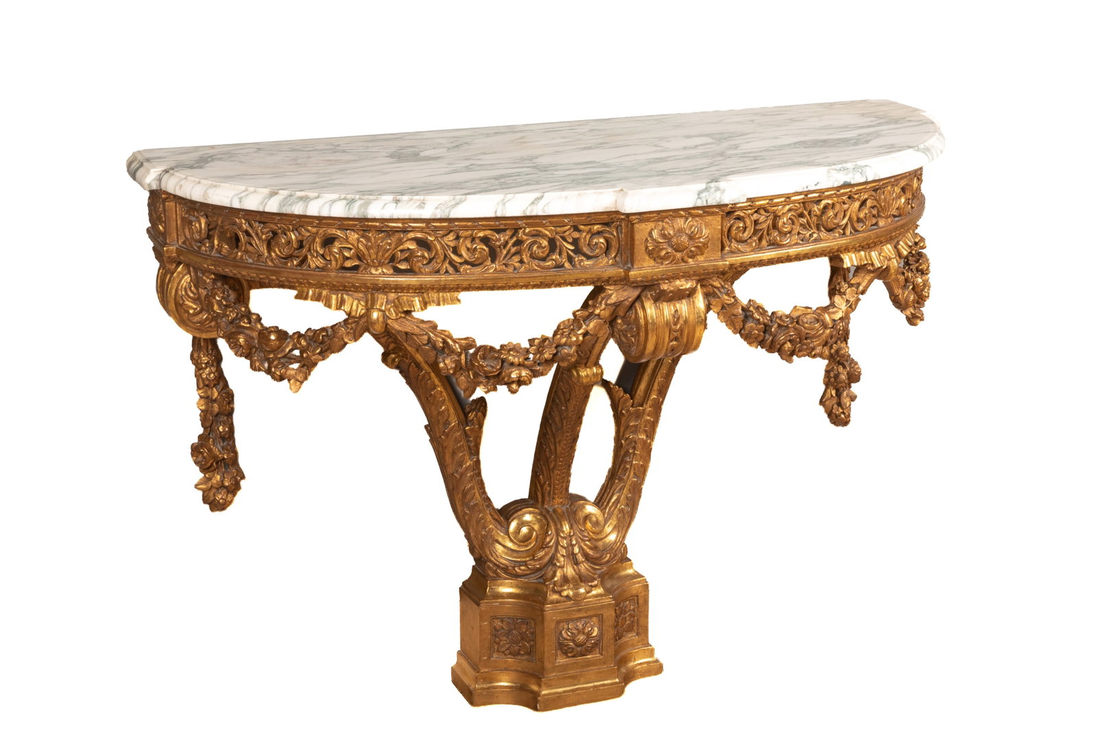 FRENCH MARBLE TOP CONSOLE TABLE - 3