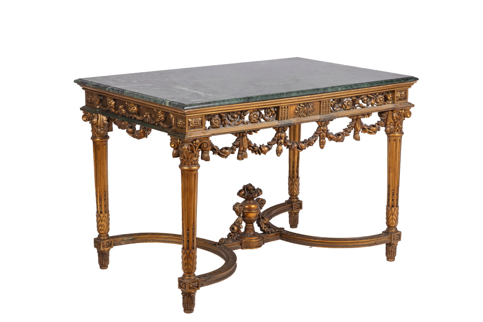 FRENCH LOUIS XVI MARBLE TOP GILT WOOD HALL TABLE (1 of 5)