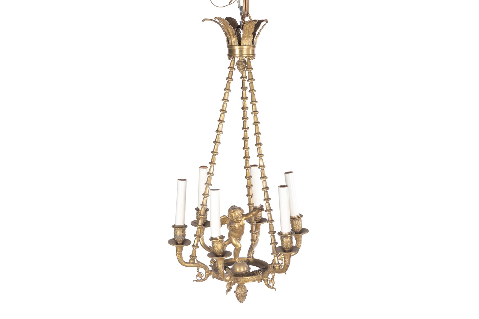 19TH C FRENCH EMPIRE BRONZE HANGING FIXTURE (1 of 2)