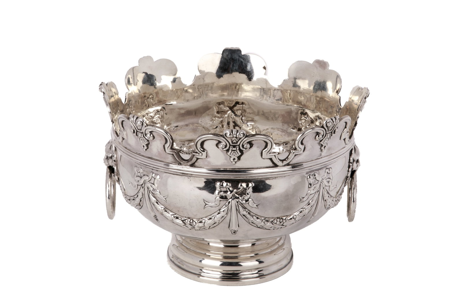LARGE VICTORIAN SILVER MONTEITH BOWL, 976g (1 of 4)