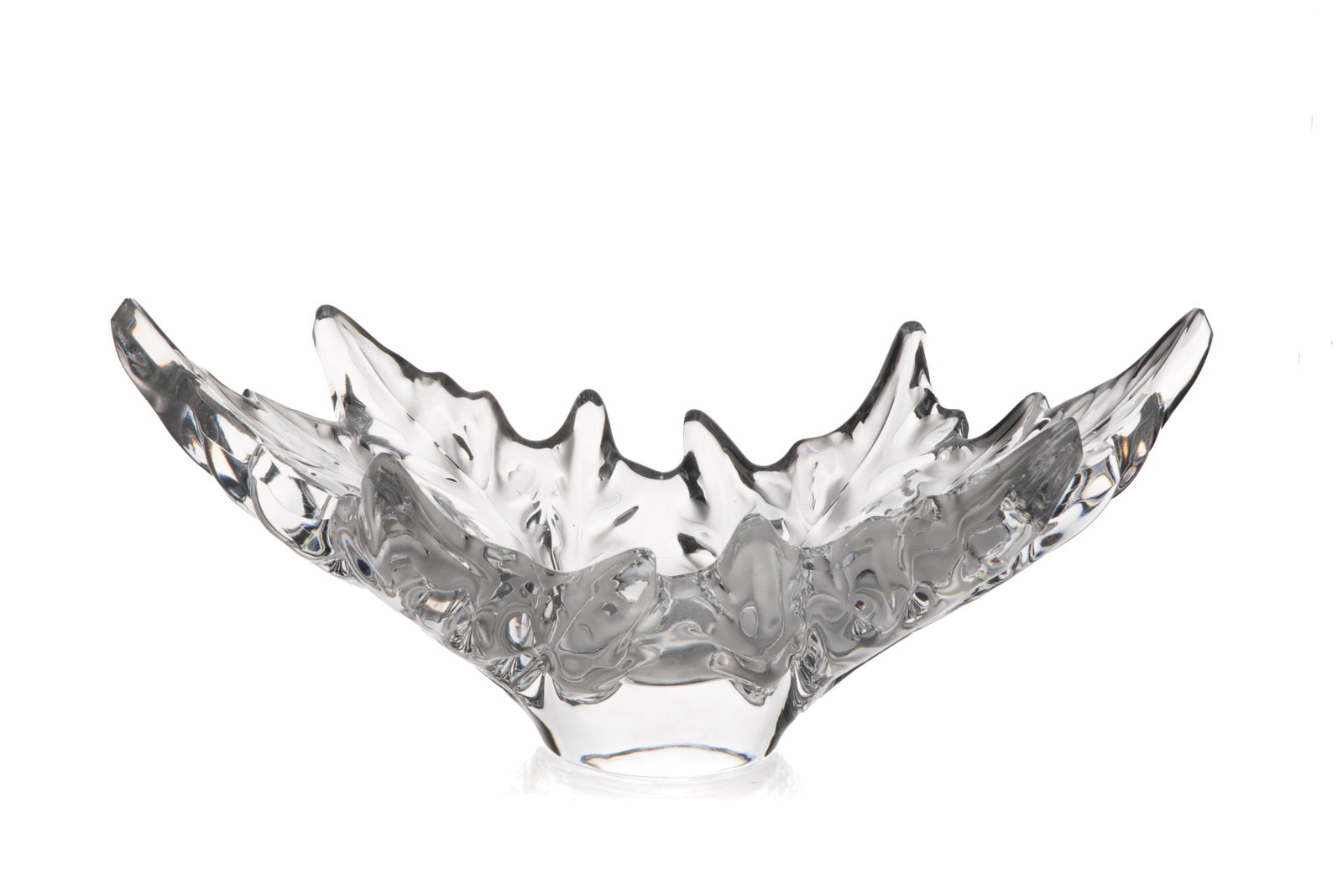 LALIQUE 'CHAMPS-ELYSEES' CUT GLASS BOWL: Model designed by Marc Lalique in 1951, engraved Lalique - France to the underside. H. 7 5/8in x W. 18 1/8in (19.4cm x 46cm)
