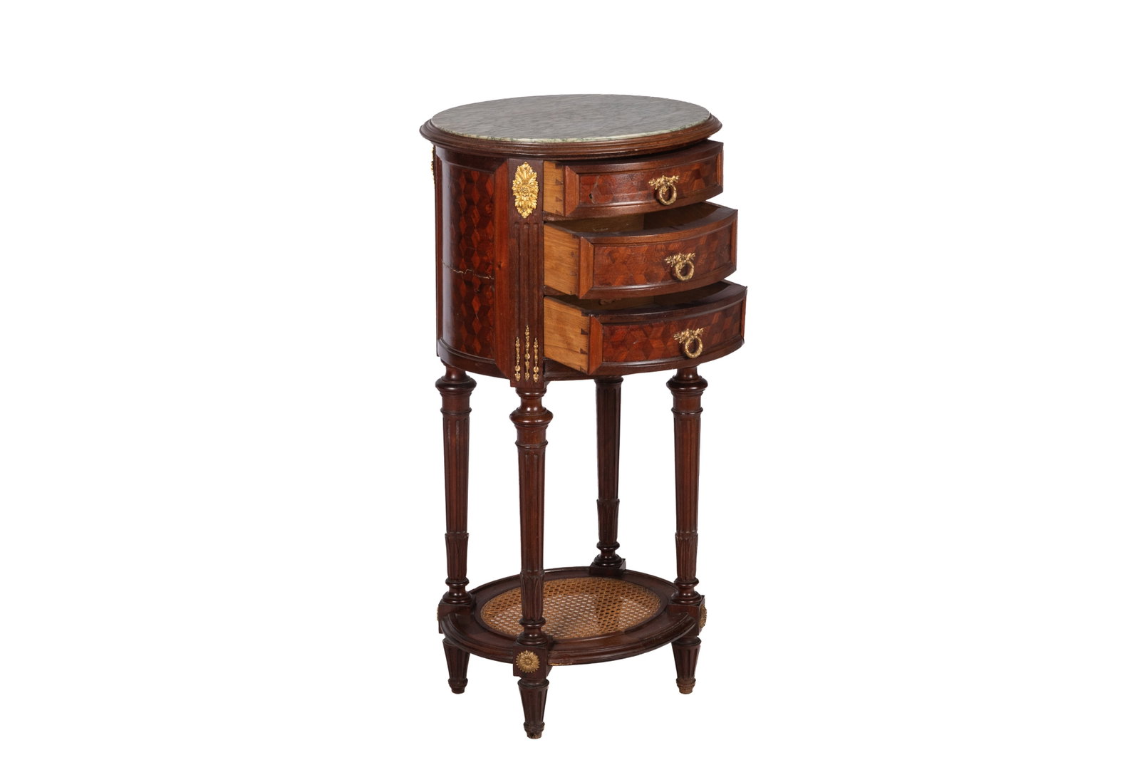 FRENCH MARBLE TOP CIRCULAR SIDE TABLE - 3
