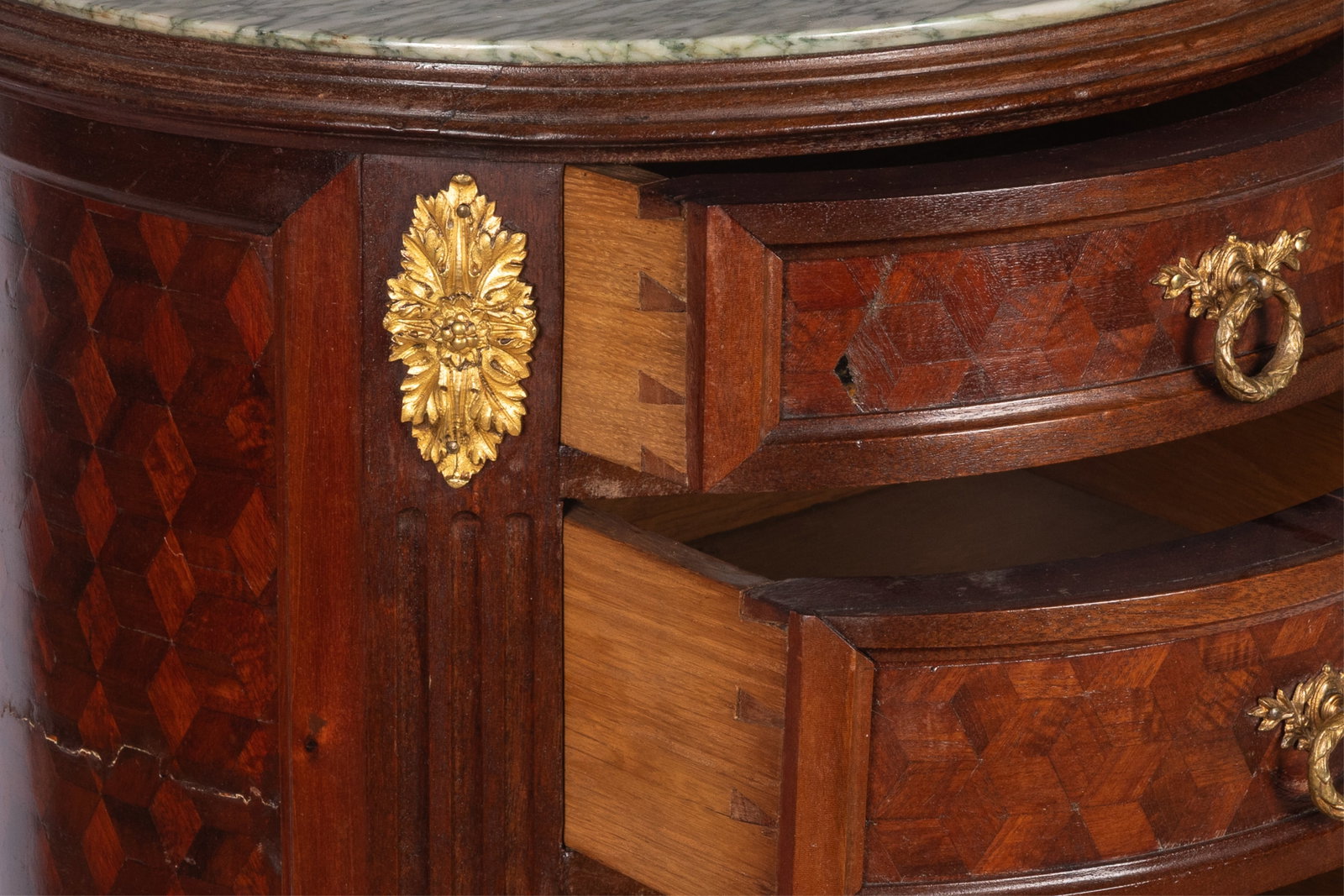 FRENCH MARBLE TOP CIRCULAR SIDE TABLE - 4