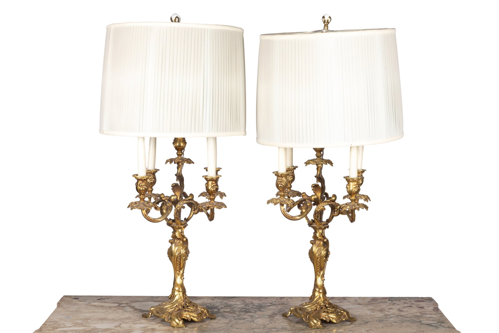 PAIR OF FRENCH LOUIS XV STYLE CANDELABRA LAMPS (1 of 2)