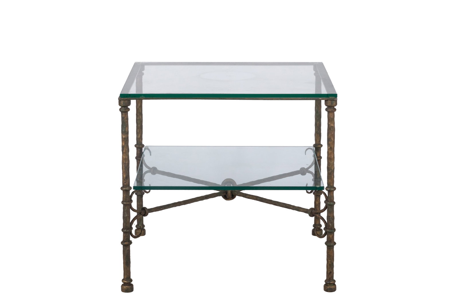 BRONZE AND GLASS SIDE TABLE - 2