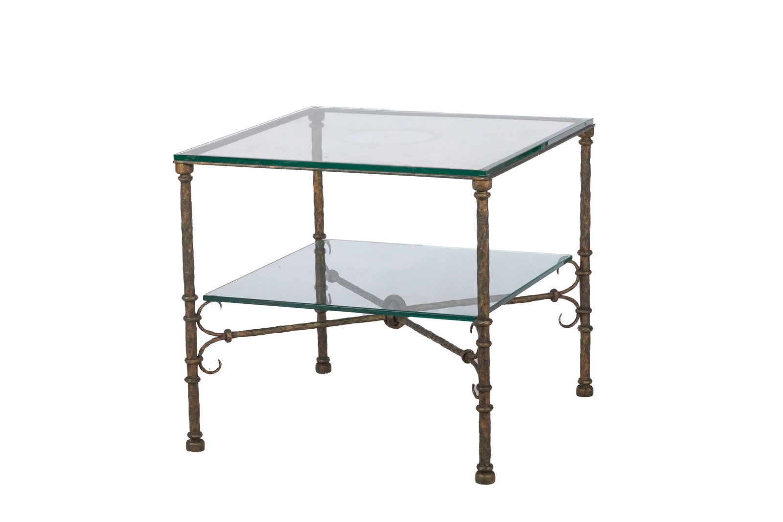 BRONZE AND GLASS SIDE TABLE - 3