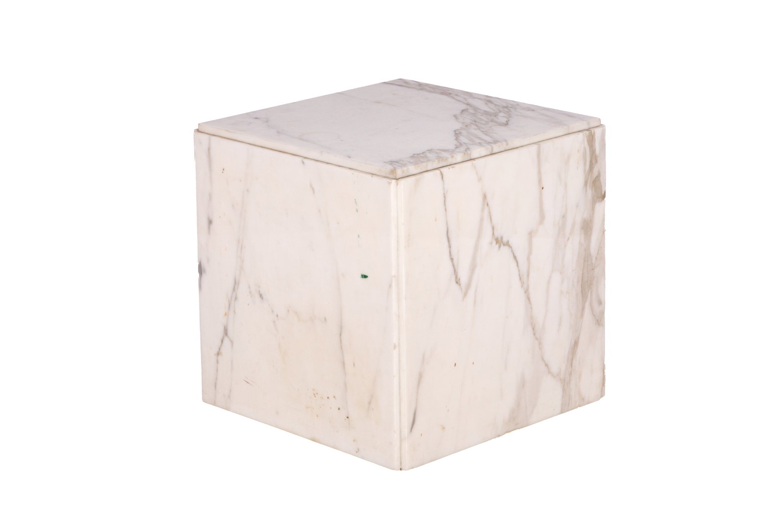 WHITE MARBLE CUBE PEDESTAL - 3