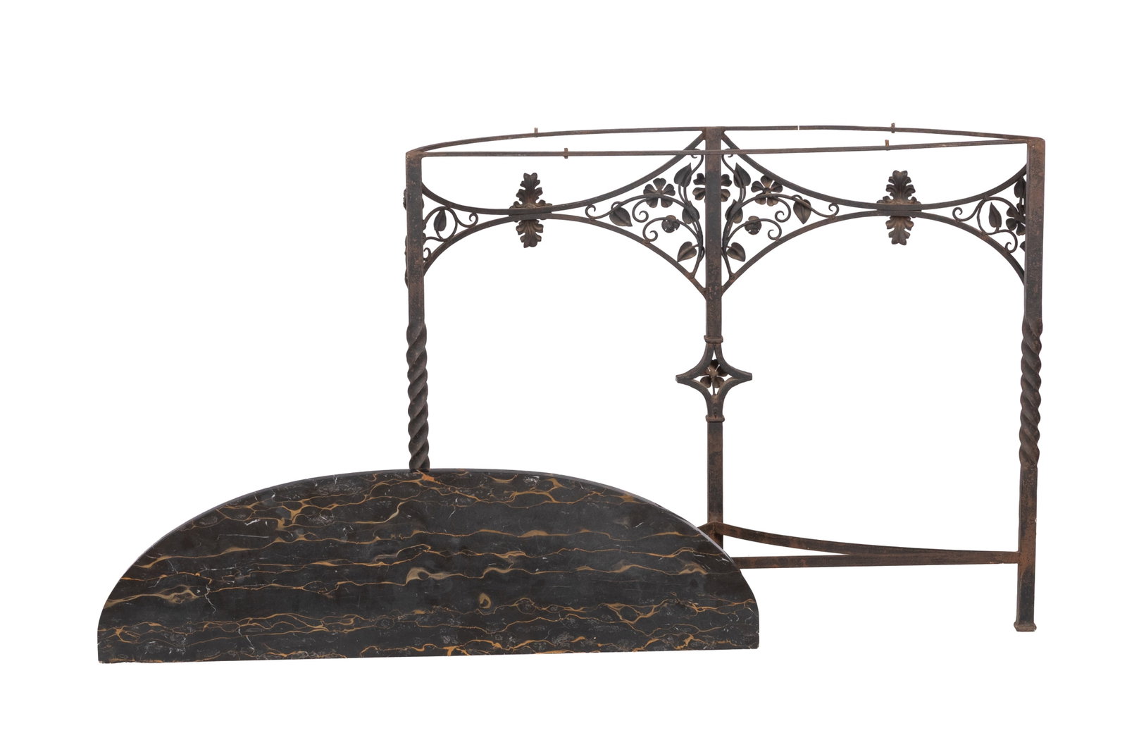 ART DECO WROUGHT IRON CONSOLE TABLE - 4