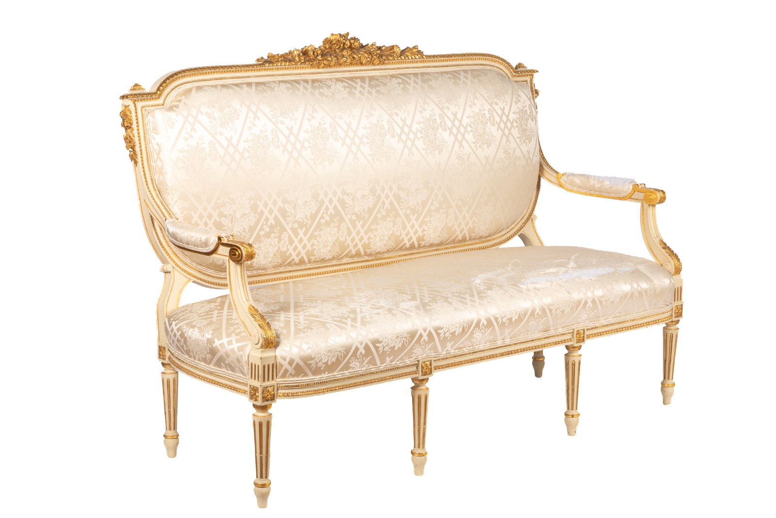 FRENCH LOUIS XVI PAINTED SETTEE (1 of 4)
