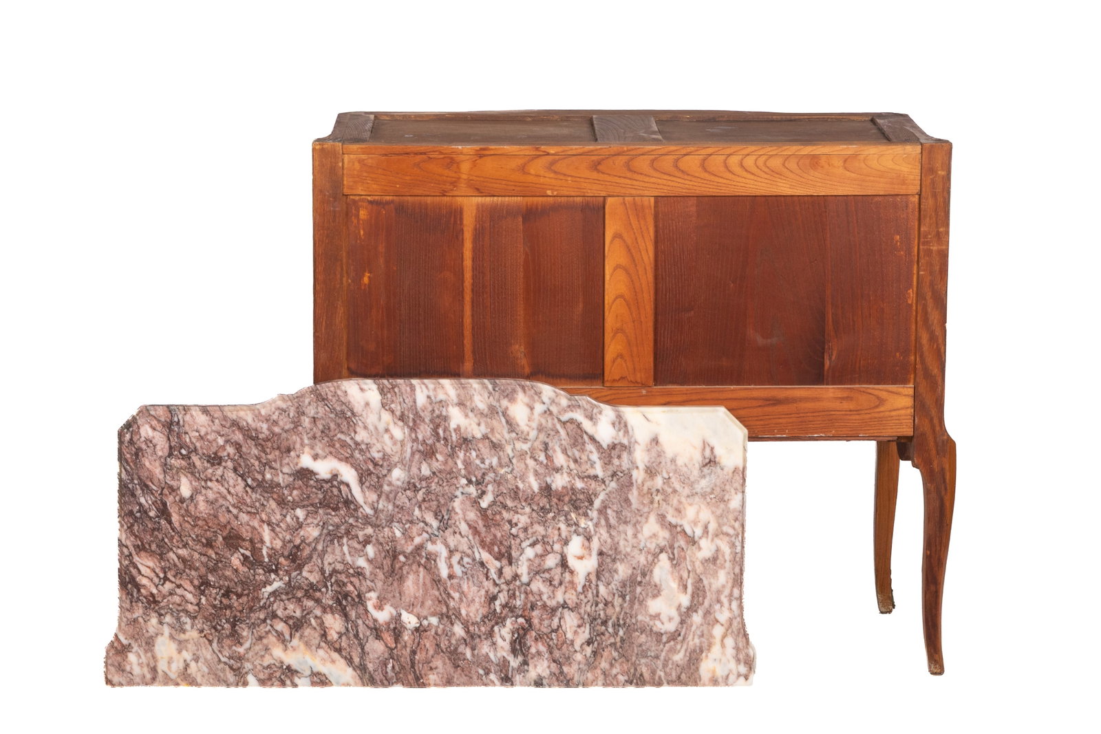 FRENCH MARBLE TOP TWO DRAWER COMMODE - 7