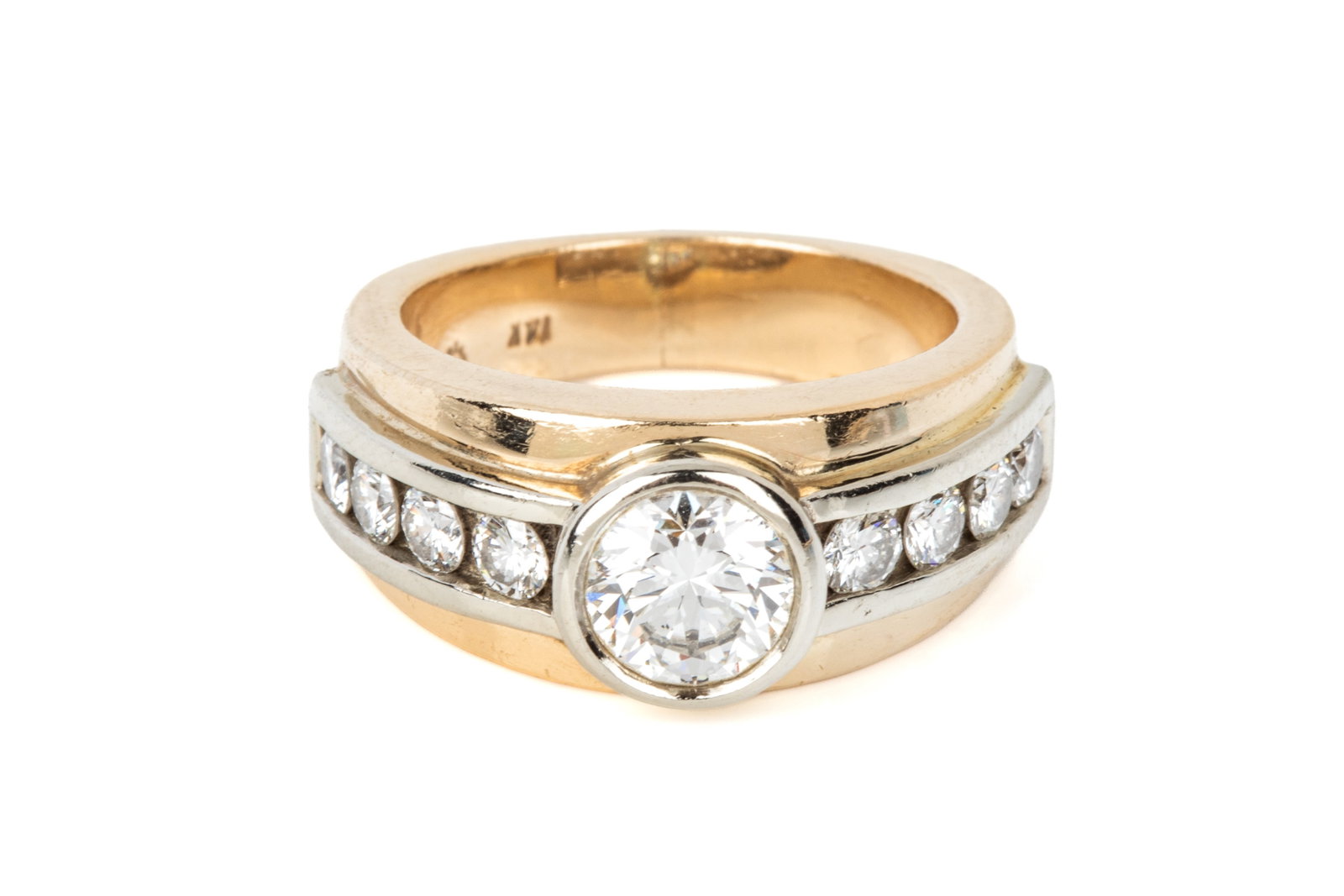 14K GOLD & 1.05ct SI1-IJ DIAMOND RING 10.1g (1 of 3)