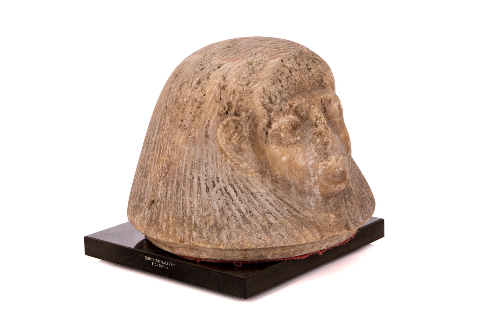 EGYPTIAN CARVED ALABASTER CANOPIC FUNERARY JAR LID - 2