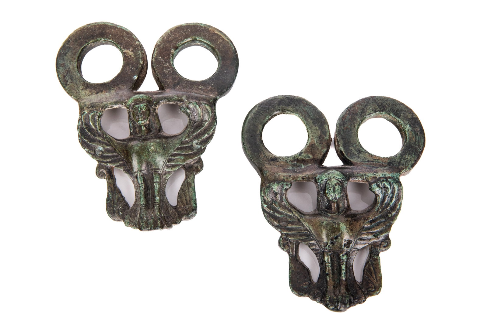 TWO ANCIENT BRONZE AMULETS - 2