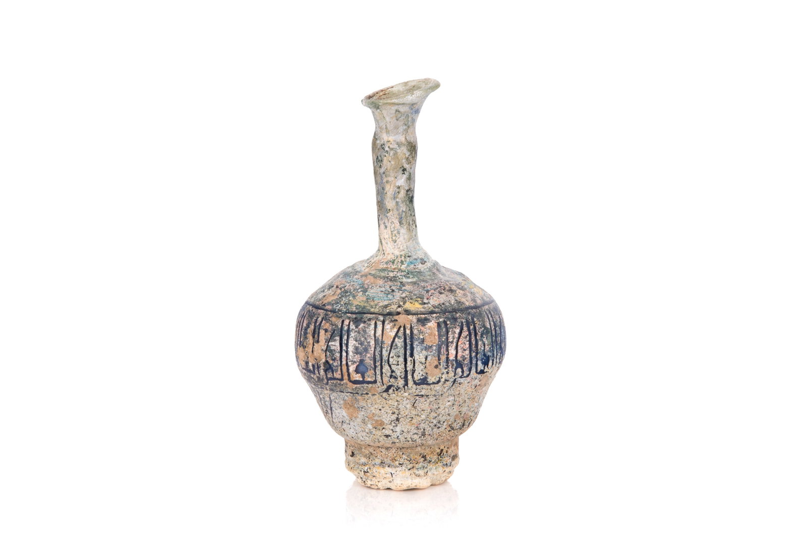 ANCIENT ISLAMIC ANTIQUITY BLUE GLASS VASE (1 of 5)