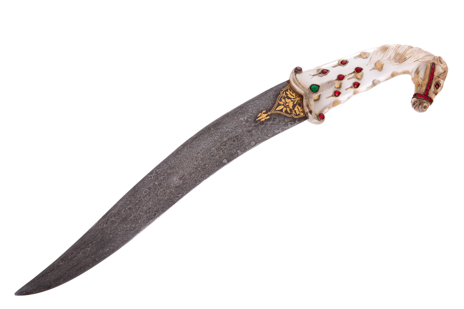 MUGHAL STYLE ROCK CRYSAL HORSE HEAD DAGGER (1 of 4)