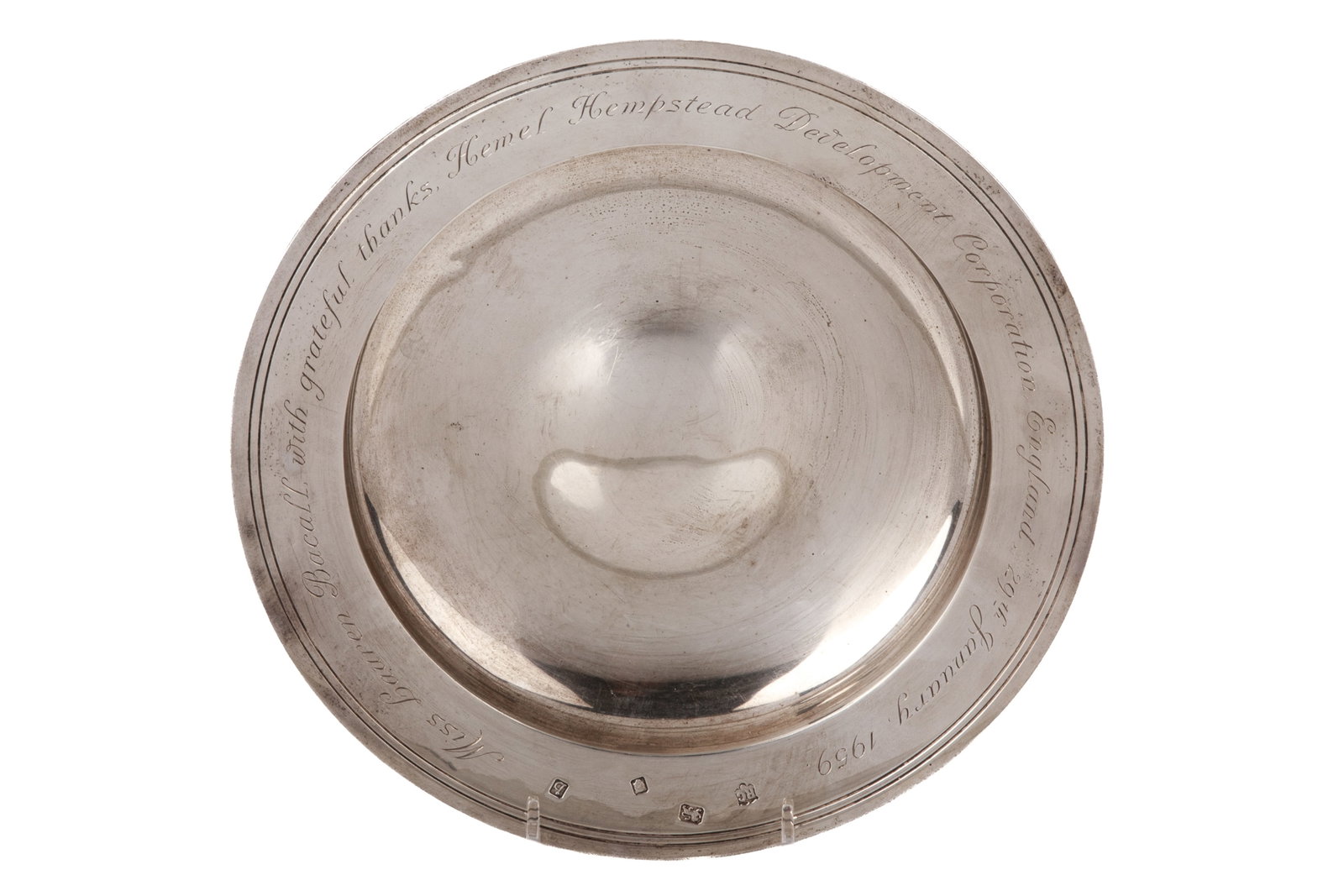 MODERN ENGLISH SILVER PRESENTATION BOWL, 490g (1 of 5)