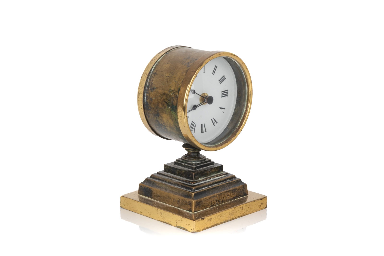 ANTIQUE BRASS TABLE CLOCK - 2