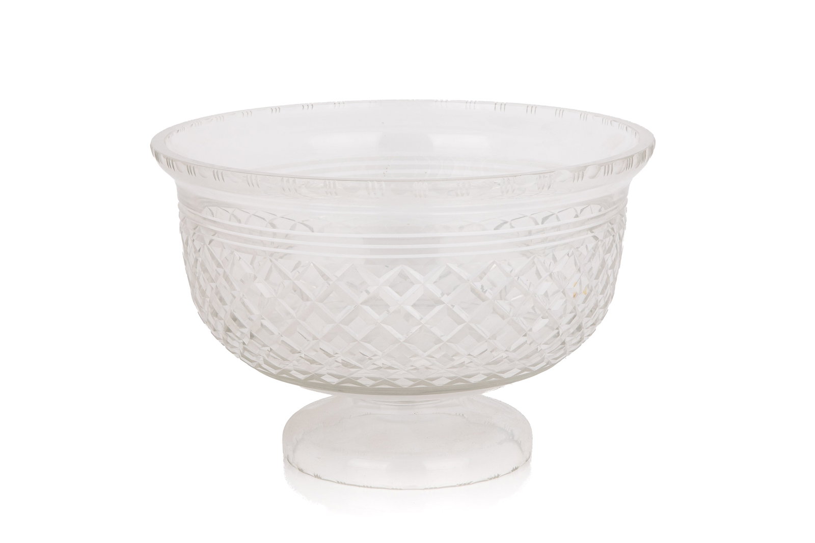 CUT GLASS FOOTED PUNCH BOWL (1 of 3)
