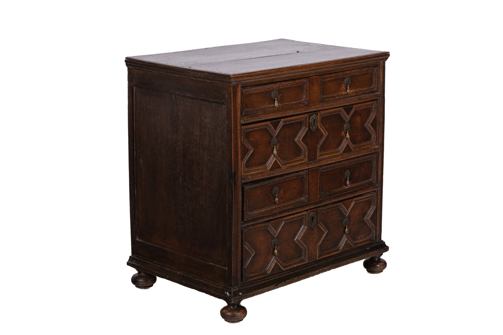 WILLIAM & MARY ENGLISH OAK CHEST OF DRAWERS (1 of 6)