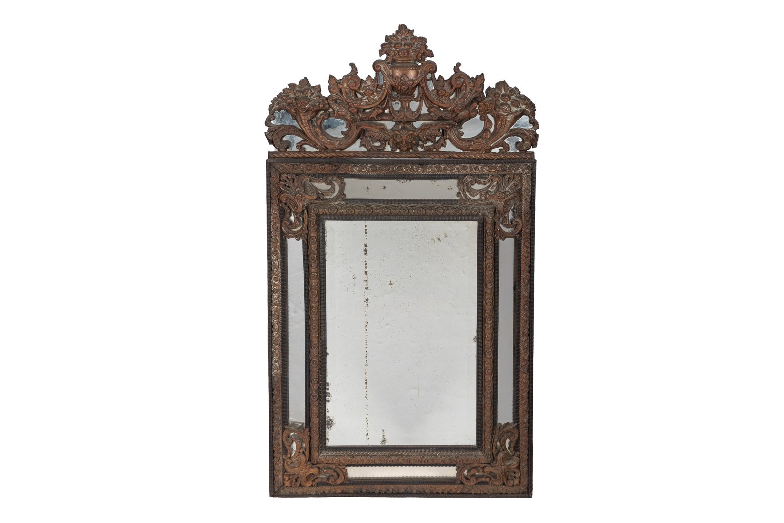 ANTIQUE DUTCH PRESSED BRASS MIRROR (1 of 2)