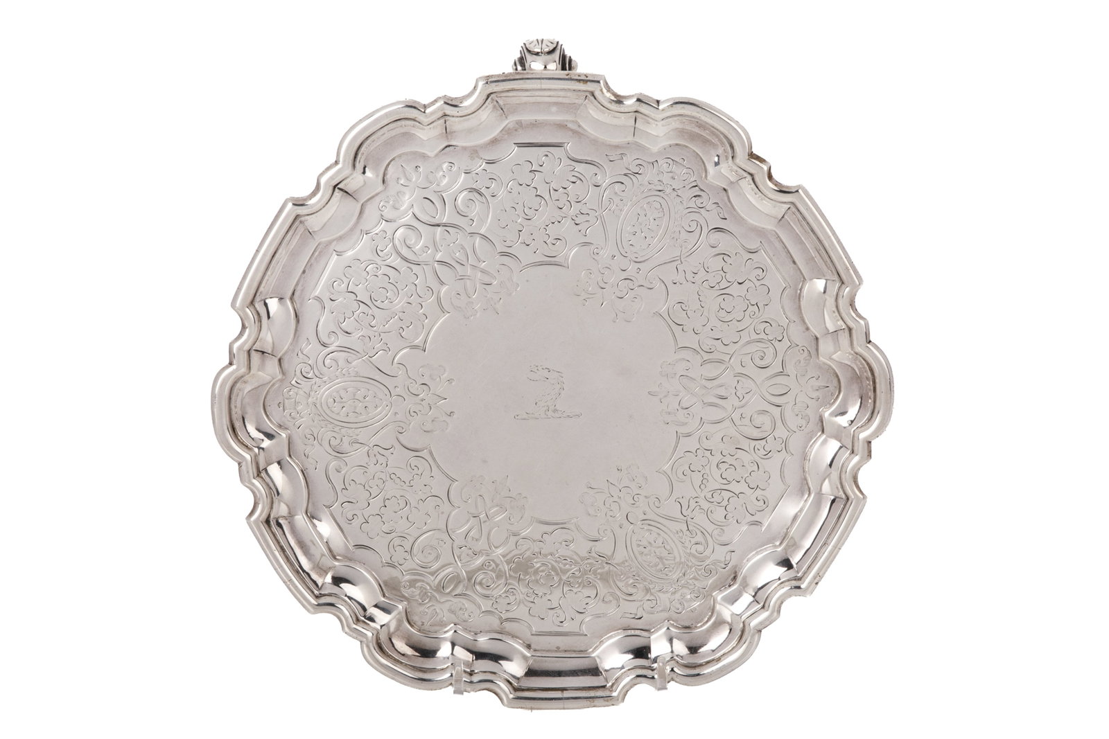 VICTORIAN ENGLISH SILVER FOOTED SALVER, 420g (1 of 5)