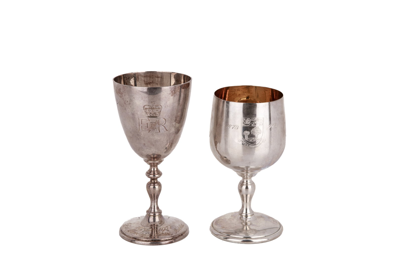 TWO SILVER GOBLETS 397g - 4