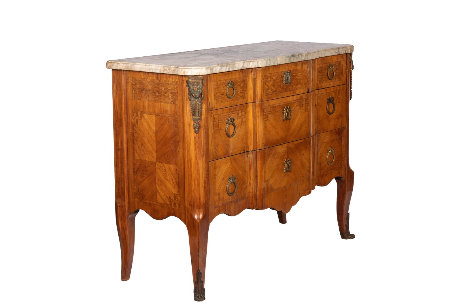 ANTIQUE MARBLE TOP FRENCH COMMODE (1 of 7)